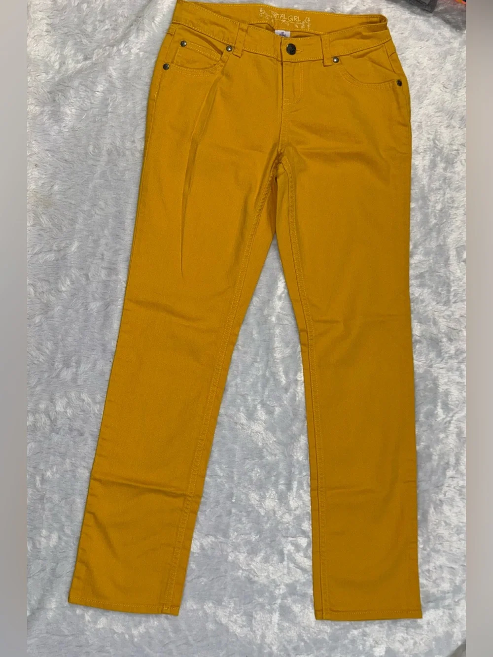 total girl Mustard Yellow Slim Straight Jeans